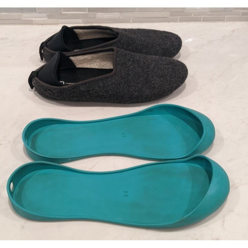 Mahabis Classic Gray Felt Shearling Detachable Slipper Women Size 39/ US 8 - Picture 8 of 12